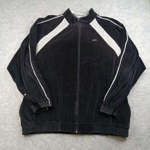 IZOD Jacket Men XXL Tall 2XLT Black Gray PerformX Full Zip Track Velour Athletic